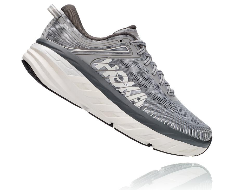 Hoka One One Koşu Ayakkabısı Erkek Gri - Bondi 7 - MG0984731